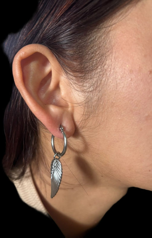 Arete argolla con alas.plata