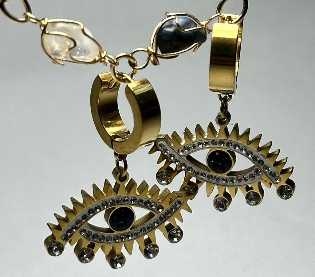 Arete argolla ojo turco.oro