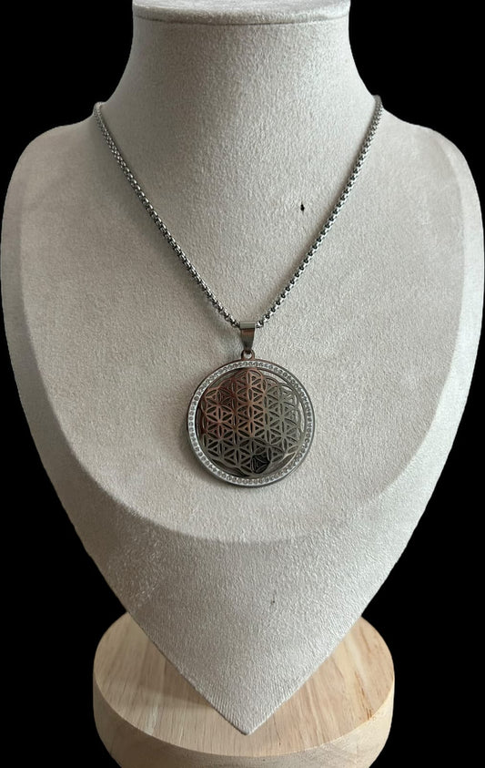 Collar flor de la vida.plata