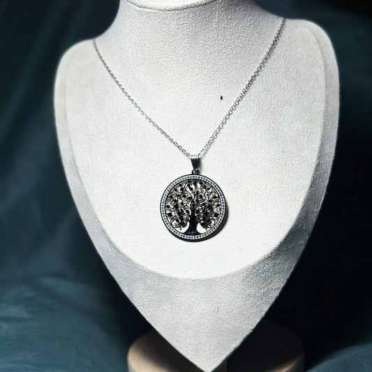 Collar redondo árbol de la vida.plata