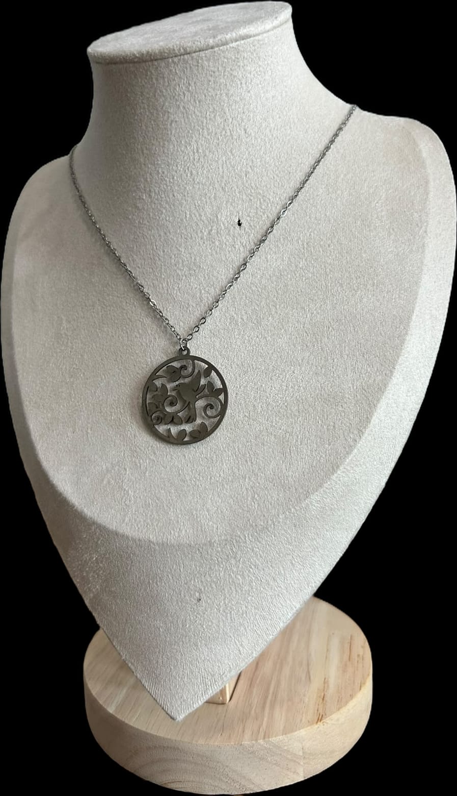 Collar redondo colibrí.plata