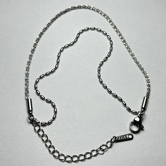 Pulsera doble torsal y bolitas.plata