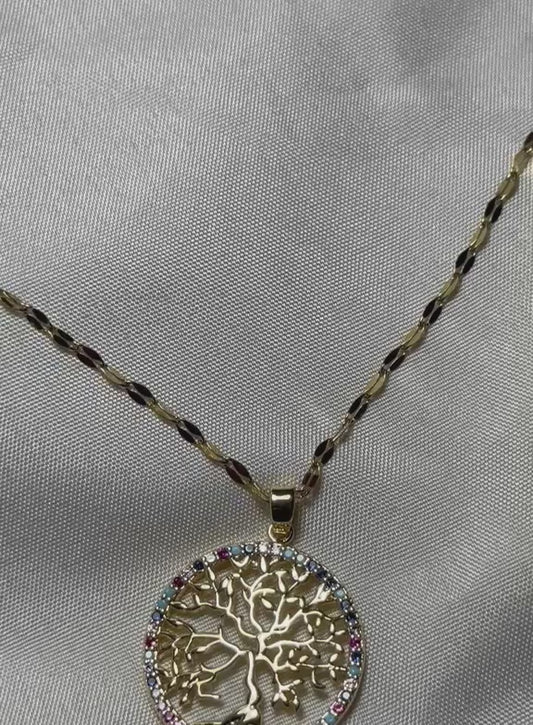 Collar redondo árbol de la vida.oro